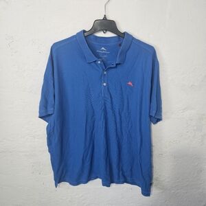 Tommy Bahama Polo Shirt Mens 3XB Big Blue Supima Cotton Pique Knit Marlin Logo